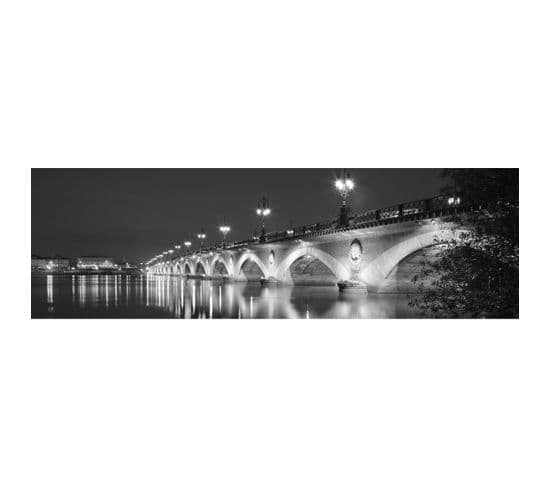 Tableau Sur Toile Pont De Pierre Noir Et Blanc 45x135 Cm