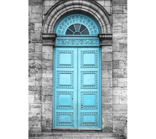 Tableau Sur Verre Porte Église Saint Pierre 45x65 Cm