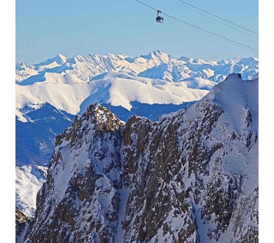 Tableau Sur Toile Téléphérique Pic Midi 65x65 Cm