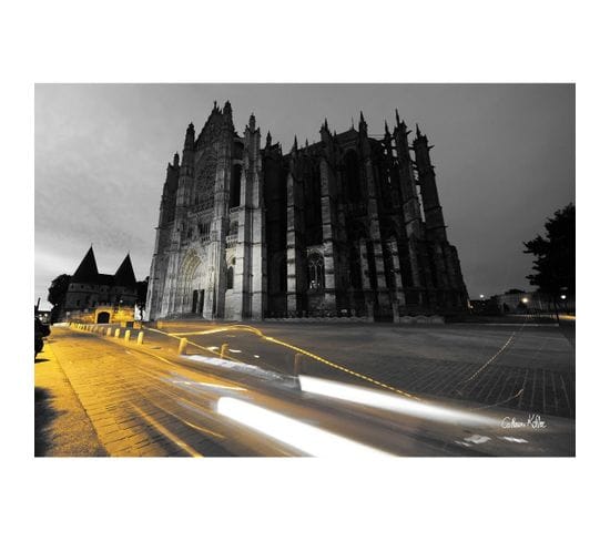 Tableau Sur Toile Cathédrale De Beauvais Nuit 30x45 Cm