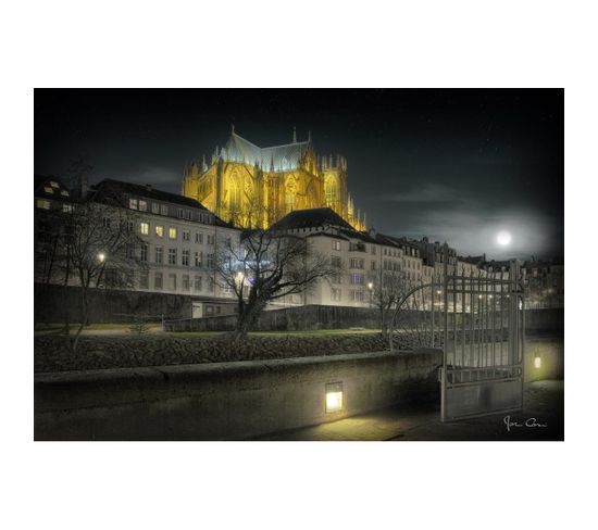 Tableau Sur Toile Quai Cathédrale Saint-étienne De Metz 65x97 Cm