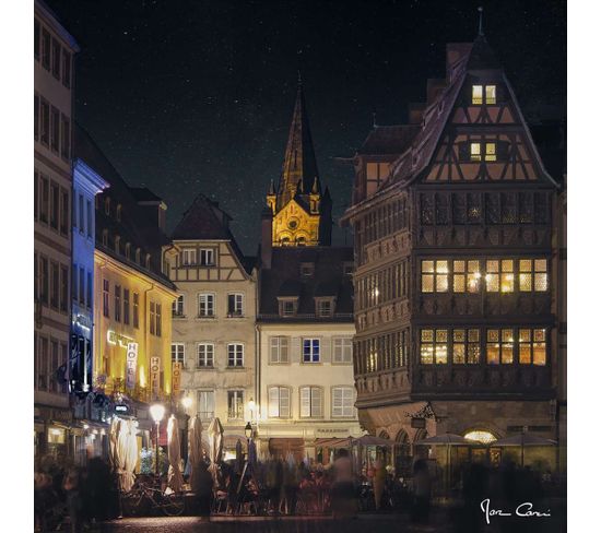 Tableau Sur Toile Place Cathédrale De Strasbourg 45x45 Cm