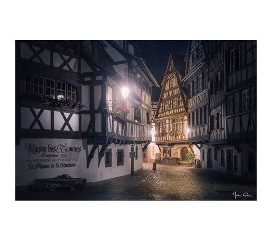 Tableau Sur Toile Rue Du Bain-aux-plantes De Strasbourg 45x65 Cm