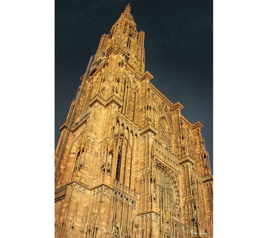 Tableau Sur Toile Cathédrale De Strasbourg Dorée 65x97 Cm