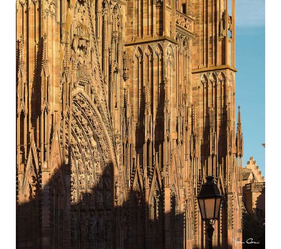 Tableau Sur Verre Synthétique Cathédrale Notre-dame De Strasbourg 90x90 Cm