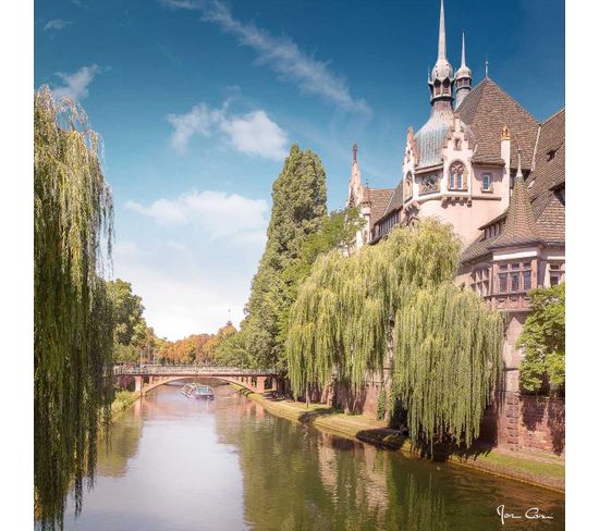 Tableau Sur Verre Synthétique Canal Du Faux Rempart 90x90 Cm