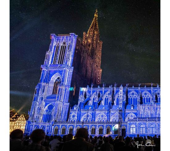 Tableau Sur Toile Ballet D'ombres Cathédrale De Strasbourg 45x45 Cm