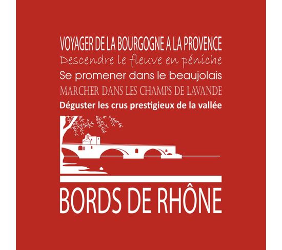 Tableau Sur Toile Bords De Rhône Rouge 30x30 Cm