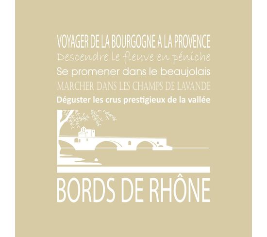 Tableau Sur Toile Bords De Rhône Beige 30x30 Cm