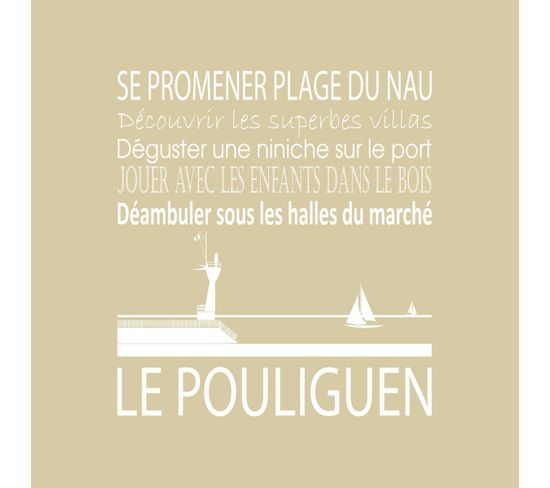 Tableau Sur Toile Le Pouliguen Beige 30x30 Cm