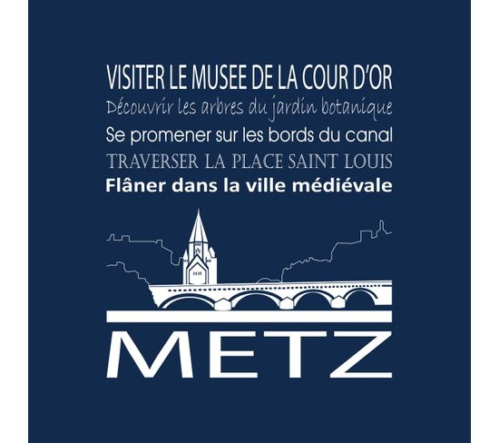 Tableau Sur Toile Metz Navy 30x30 Cm