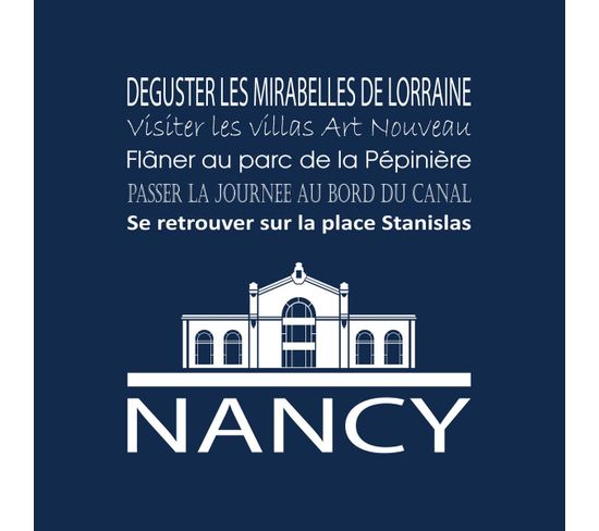 Tableau Sur Toile Nancy Navy 30x30 Cm