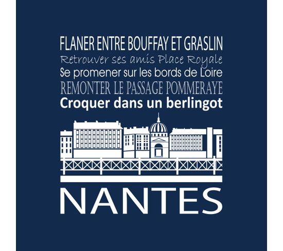 Tableau Sur Toile Nantes Navy 30x30 Cm