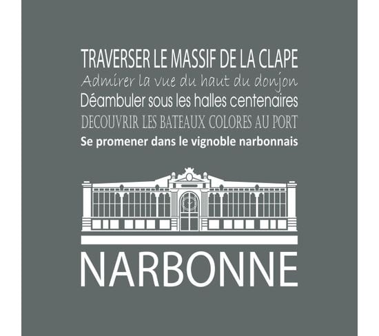 Tableau Sur Toile Narbonne Gris 30x30 Cm