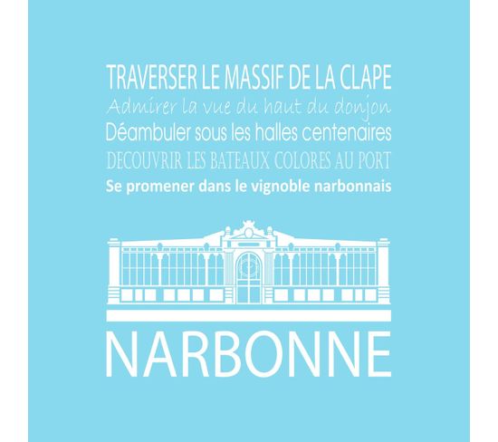 Tableau Sur Toile Narbonne Bleu Clair 30x30 Cm