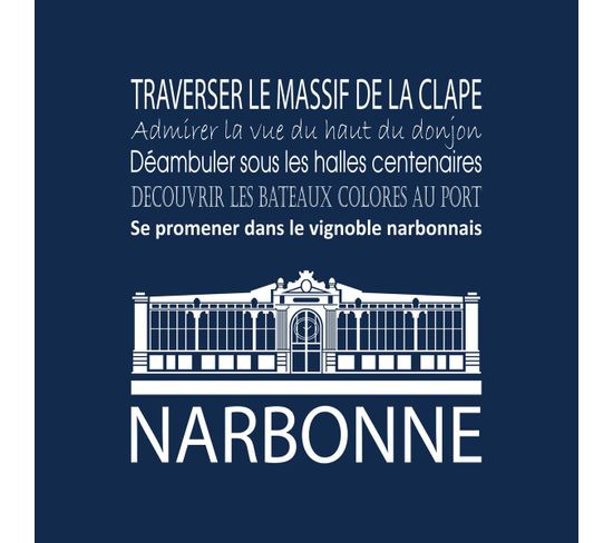 Tableau Sur Toile Narbonne Navy 30x30 Cm
