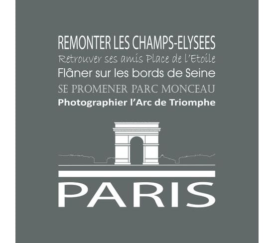 Tableau Sur Toile Paris Arc De Triomphe Gris 30x30 Cm