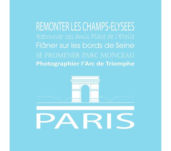 Tableau Sur Toile Paris Arc De Triomphe Bleu Clair 30x30 Cm