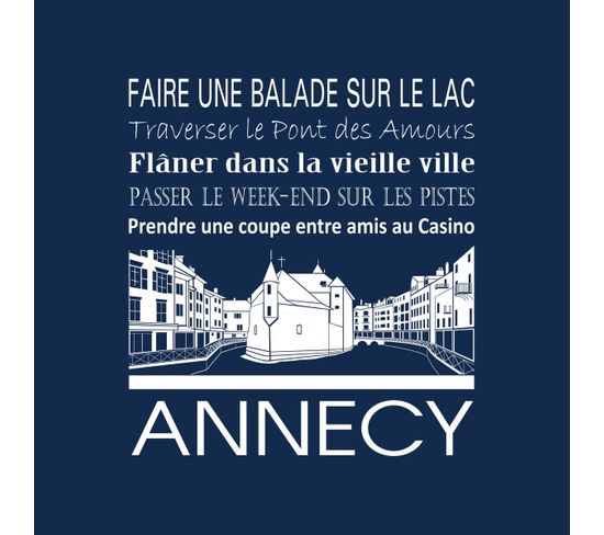 Tableau Sur Toile Annecy Navy 30x30 Cm