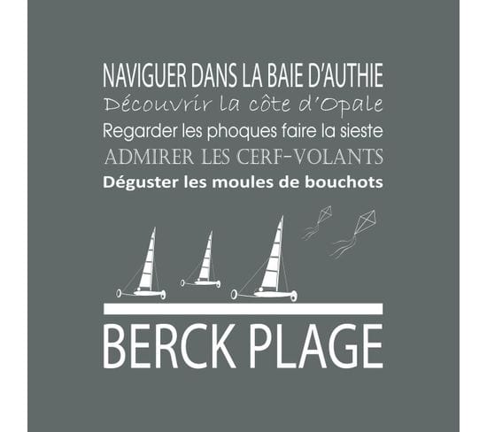 Tableau Sur Toile Berck Plage Gris30x30 Cm