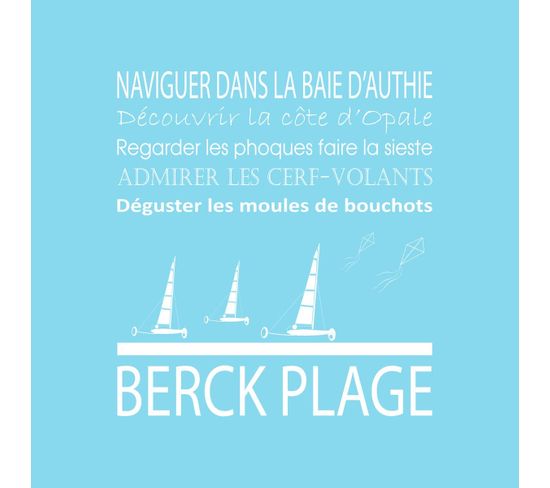 Tableau Sur Toile Berck Plage Bleu Clair 30x30 Cm