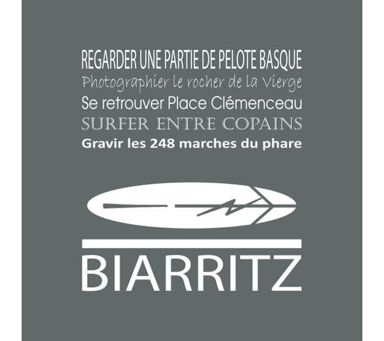 Tableau Sur Toile Biarritz Gris 30x30 Cm