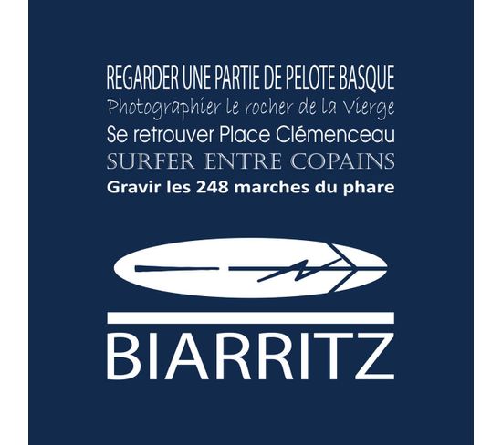 Tableau Sur Toile Biarritz Navy 30x30 Cm