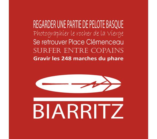 Tableau Sur Toile Biarritz Rouge 30x30 Cm