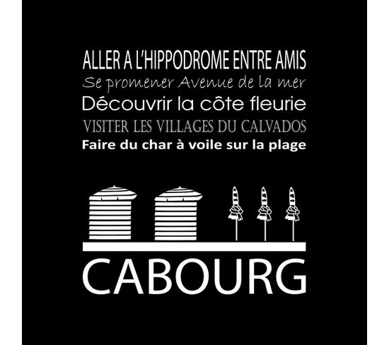 Tableau Sur Toile Cabourg Noir 30x30 Cm