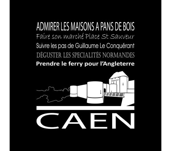 Tableau Sur Toile Caen Noir 30x30 Cm