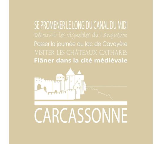 Tableau Sur Toile Carcassonne Beige 30x30 Cm