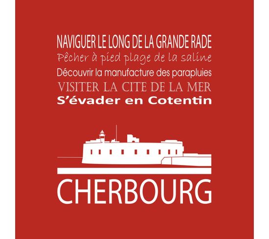 Tableau Sur Toile Cherbourg Rouge 30x30 Cm