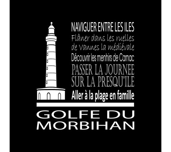 Tableau Sur Toile Golfe Morbihan Noir 30x30 Cm