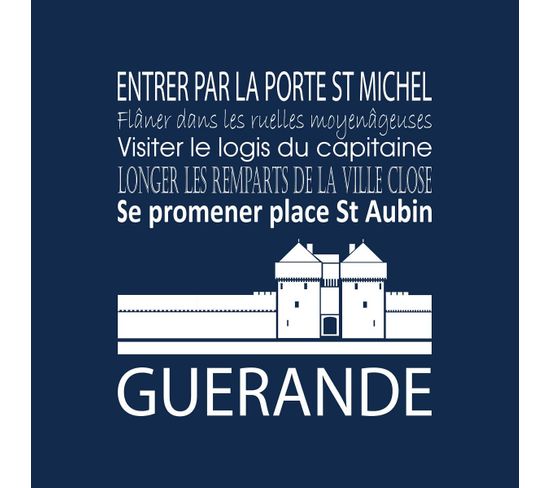 Tableau Sur Toile Guérande Bleu 30x30 Cm