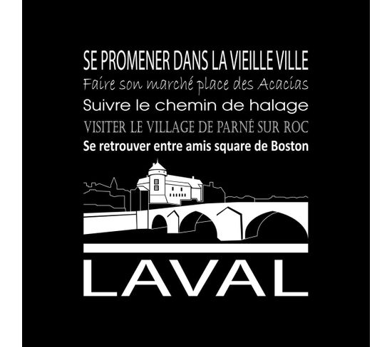 Tableau Sur Toile Laval Noir 30x30 Cm