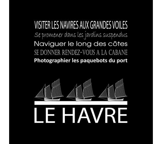 Tableau Sur Toile Le Havre Noir 30x30 Cm