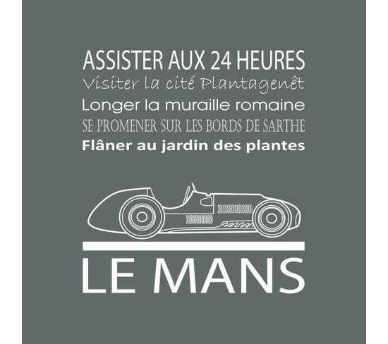 Tableau Sur Toile Le Mans Gris 30x30 Cm