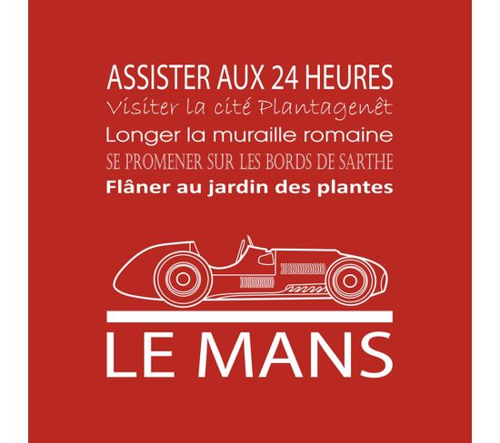 Tableau Sur Toile Le Mans Rouge 30x30 Cm