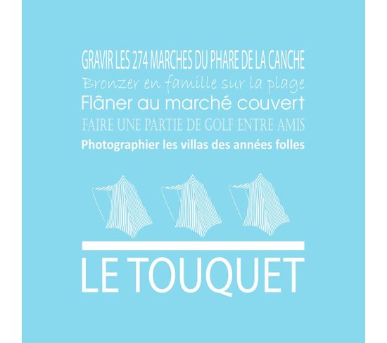 Tableau Sur Toile Le Touquet Bleu Clair 30x30 Cm