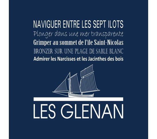 Tableau Sur Toile Les Glenan Navy 30x30 Cm