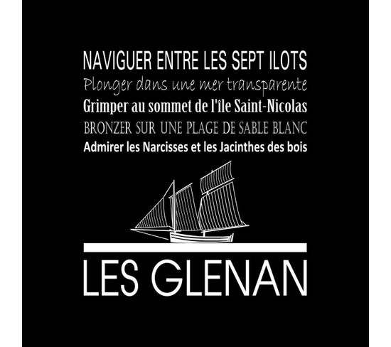 Tableau Sur Toile Les Glenan Noir 30x30 Cm