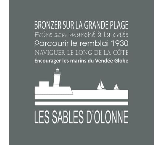 Tableau Sur Toile Les Sables D'olonne Gris 30x30 Cm