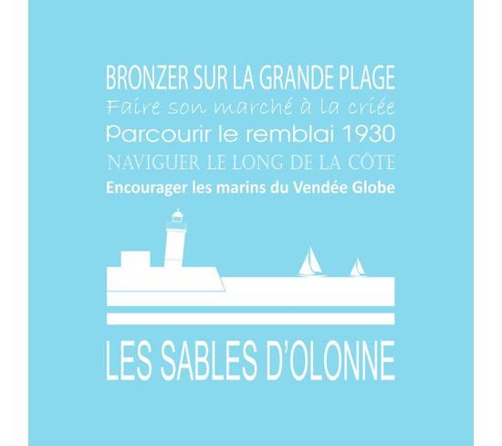 Tableau Sur Toile Les Sables D'olonne Bleu Clair 30x30 Cm