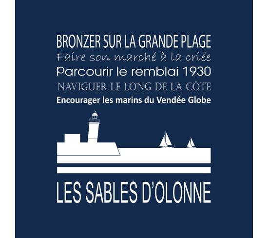 Tableau Sur Toile Les Sables D'olonne Navy 30x30 Cm