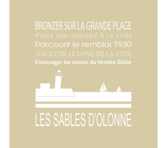 Tableau Sur Toile Les Sables D'olonne Beige 30x30 Cm