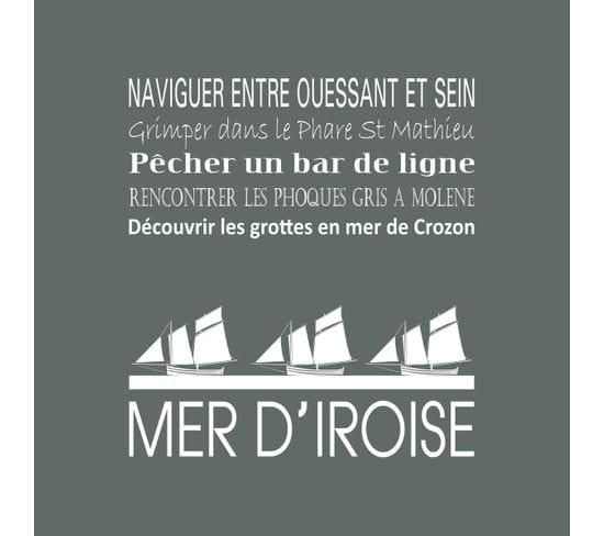 Tableau Sur Toile Mer D'iroise Cendre 30x30 Cm