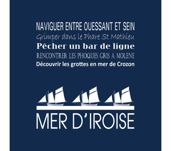 Tableau Sur Toile Mer D'iroise Navy 30x30 Cm