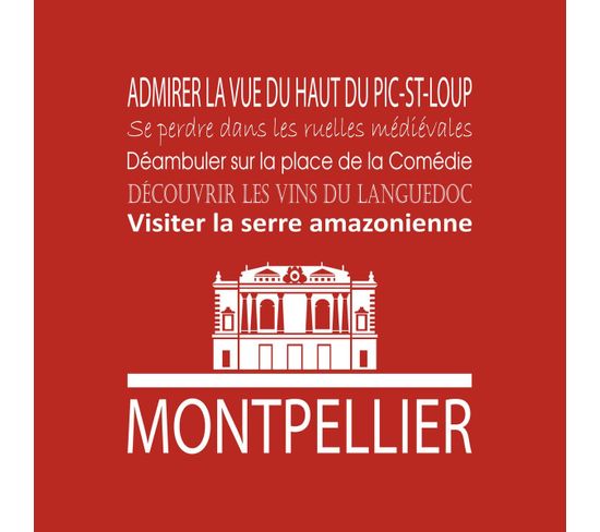 Tableau Sur Toile Montpellier Rouge 30x30 Cm