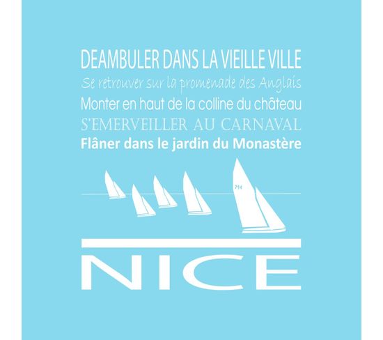 Tableau Sur Toile Nice Bleu Clair 30x30 Cm