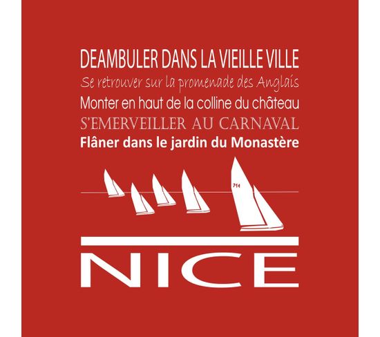 Tableau Sur Toile Nice Rouge 30x30 Cm